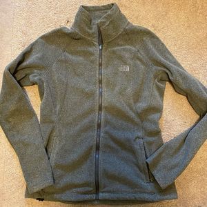 The north face womens grey fleece full zip jacket size s